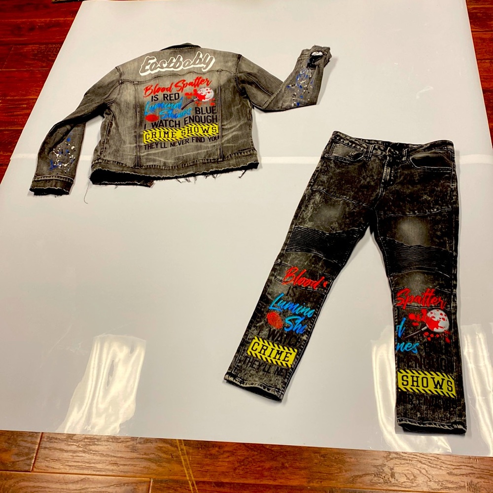 It’s a pair of jeans and a size M Jean jacket